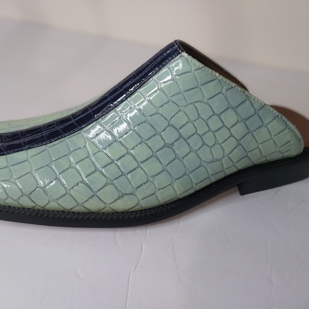 SEBASTA ITALIANO Men"s Shoes 9.5 Blue Croc-Embossed Slip-On Loafers - Picture 7 of 10